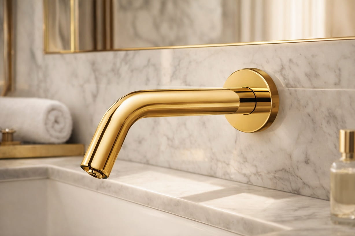 Luna Wall Mount Motion Sensor Foam Soap Dispenser Polished Gold